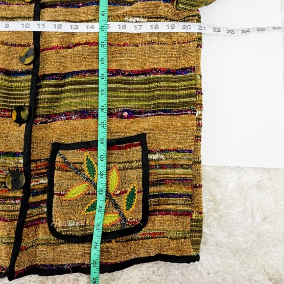 Art to Wear Boho Embroidered Applique Floral Jacket Drapers & Damon Medium EUC - Picture 12 of 12